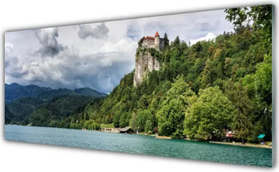 Produktbild von Acrylglasbilder 125x50 Wandbild Druck Gebirge Wald See Natur