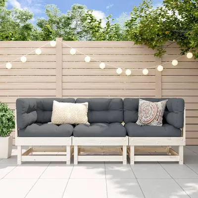 Produktbild von Design Möbel 3-tlg. Garten-Lounge-Set Weiß Massivholz Kiefer - 2024 Neu
