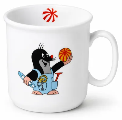 Produktbild von Maulwurfshop. 2144 Porzellan Tasse Becher \Der Kleine Maulwurf\" Motiv Hosen 180 ml"
