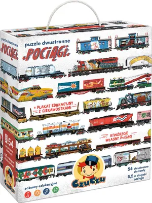 Image de CzuCzu puzzle double face Trains 93259