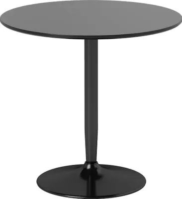 Produktbild von Esstisch für 2 Personen, runde Tischplatte Ø80 cm, MDF und Stahl, rutschfest, Schwarz, 75H cm