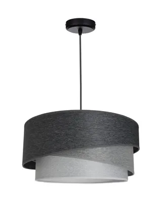 Produktbild von Hängelampe Pendellampe Lampenschirm aus Velours Dunkelgrau-Grau Esszimmerlampe, Wohnzimmer, Küchenlampe aus Serie N131 (N131-DGG)