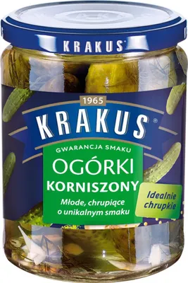 Zdjęcie produktu dla Krakus Ogórki Korniszony 500 G