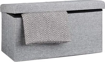 Immagine prodotto di Pouf con coperchio, 76x38x38 cm, imbottito, salvaspazio