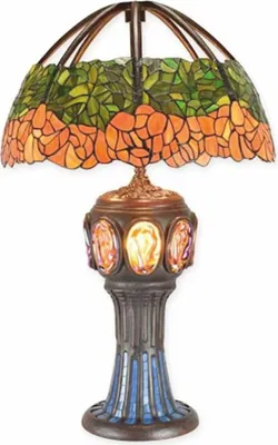 Produktbild von Casa Padrino Luxus Tiffany Tischleuchte Grün / Orange H. 79,5 cm - Tiffany Leuchten