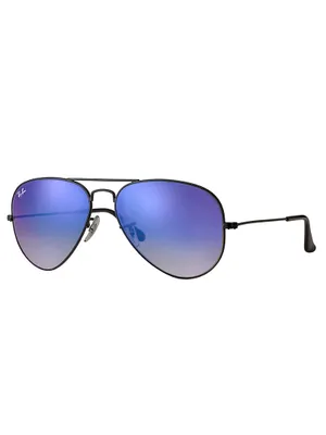 Produktbild von Ray-Ban AVIATOR FLASH LENSES GRADIENT, Erwachsener, Uni, Pilot, Schwarz, Nicht-polarisierte Linse, Metall
