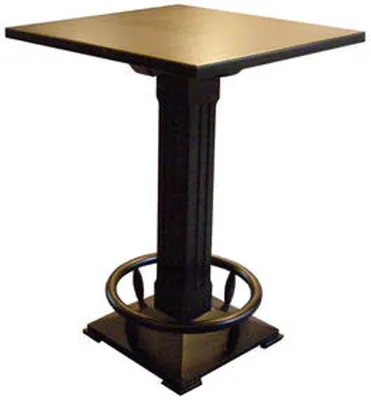 Produktbild von Casa Padrino Luxus Stehtisch mit Fußstütze Messingfarben / Schwarz 80 x 80 x H. 110 cm - Massivholz Bartisch
