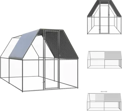 Obrázok produktu pre vidaXL Vonkajšia klietka pre kurčatá 2x4x2 m Pozinkovaná oceľ - Príbytky a výbehy pre malé zvieratá