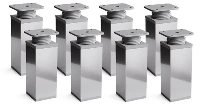 Produktbild von 8er Set sossai moderne Möbelfüße in Chrom 100mm höhenverstellbar Schrankfüße Sockelfüße