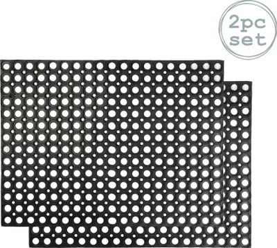 Produktbild von Nicola Spring Robuste Gummi-Fußmatten – 80 x 60 cm – Schwarz – 2er-Pack