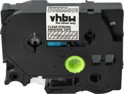 Produktbild von vhbw Schriftband-Kassette kompatibel mit Brother PT 550, 580C, 7500VP, 7500 Etiketten-Drucker 8m x 18mm Weiß auf Transparent, Extra Stark, Laminiert