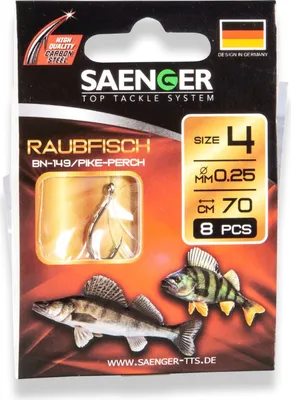 Immagine prodotto di Saenger Raubfisch esca predatore misura 2/0, 8 pezzi/confezione