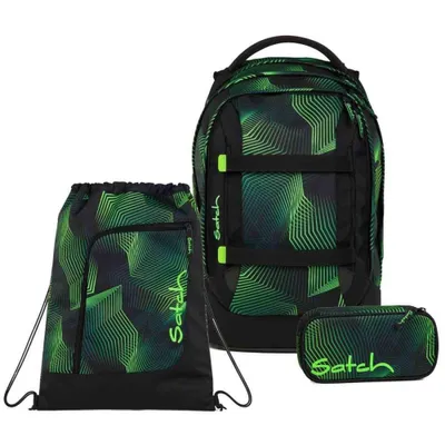 Produktbild von Satch Pack Seismic Green Schulrucksack Set 3tlg.