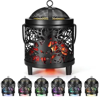 Produktbild von Elektrische Duftlampe, Totenkopfmuster, Waschung mit 7 Farbstufen, 4-in-1-Kamin, Duftlampen für Duftheizung, Kerze, Duftöl, Wachswärmer, Büro, Schlafzimmer