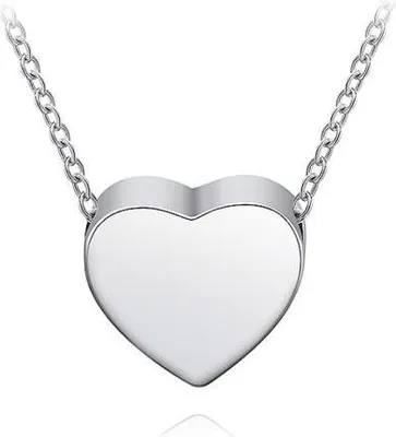 Produktbild von Luxe Ascheanhänger mit Kette für Asche, Haare oder Parfum - Gedenkschmuck mit Asfüllhilfe und Aufbewahrungstasche - Herzform