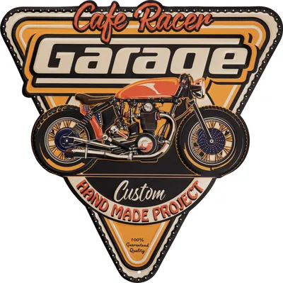 Produktbild von Moritz Blechschild 40 x 40 cm Racer Garage Motorrad Werksatt Deko Metallschild Retro Vintage Retro Sprüche lustig