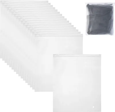 Produktbild von Wiederverwendbare Plastik-Kleidertaschen 40 x 30 cm - Wiederverwendbare Ziplock-Taschen - Platzsparend - Wasserdichter Reiseorganizer - 30 Stück.