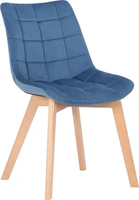 Produktbild von CLP Esszimmerstuhl Passaic Samt gesteppt blau