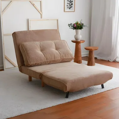 Produktbild von Sessel Schlafplatz Klappstuhl Wohnzimmer Polstersessel Braun Stoff