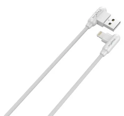 Obrázek produktu pro Lightning kabel MX Corner 2,4A 1m úhlový bílý pro iPhone