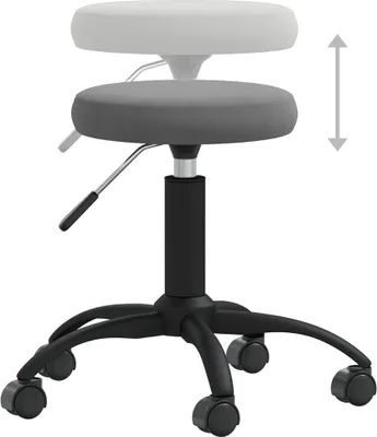 Immagine prodotto di vidaXL Sedia da ufficio girevole in velluto grigio scuro