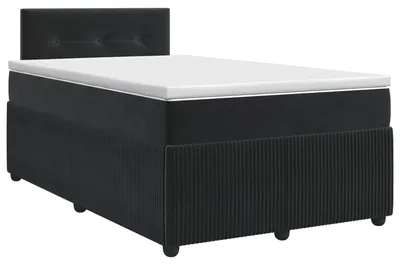 Image de vidaXL Lit boxspring avec matelas noir 120 x 190 cm velours