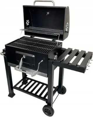 Zdjęcie produktu dla grill węglowy ogrodowy z półkami i termometr