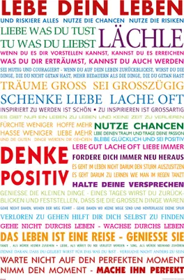 Produktbild von Motivational Poster Lebe Dein Leben Bunt