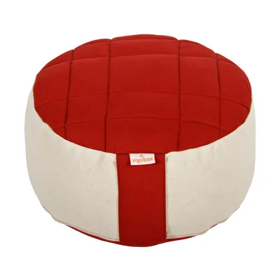Produktbild von yogabox Meditationskissen BASIC Premium - bordeaux / natur 30 x 30 x 13 cm Buchweizenschalen