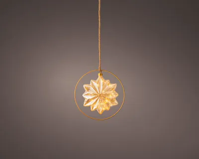Image de Décoration POLAR étoile dorée micro LED fi 26 cm HOMLA