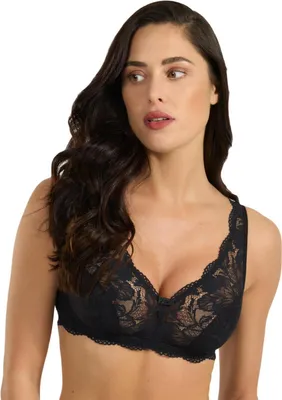 Produktbild von Spiman Damen Spitzen-BH ohne Bügel, Schwarz, Gr. 75B