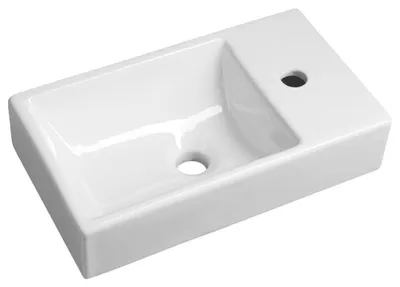 Productafbeelding van Sapho MINOS keramische wastafel, 45x26 cm, waterkraan aan de rechterkant, wit
