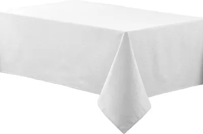 Obrázek produktu pro 140 x 220 cm, voděodolný obdélníkový ubrus z polyesteru ve vzhledu lnu, odolný proti pomačkání a skvrnám, bílý