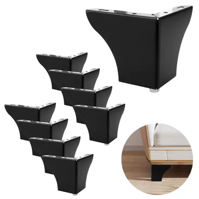 Productafbeelding van 8 Stuks Meubelpoten, 10 cm, Zwart Metalen Poten