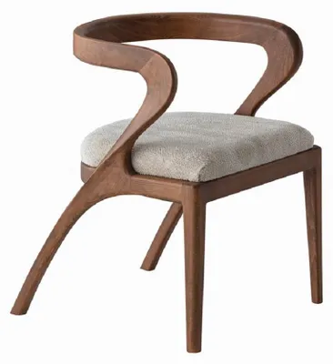 Immagine prodotto di Sedia moderna, color marrone,  per sala da pranzo, in legno, design elegante, imbottita