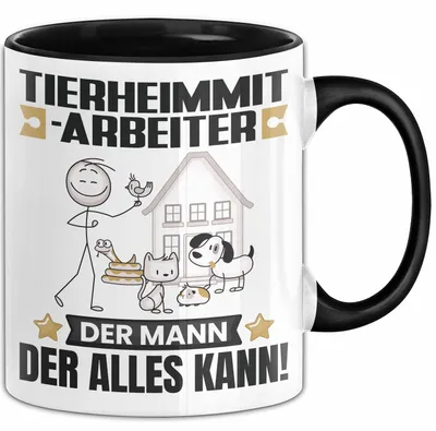 Produktbild von Tierheimmitarbeiter Tasse Geschenk für Tierheimmitarbeiter Der Mann Der Alles Kann Geschenkidee zum Geburtstag (Schwarz)