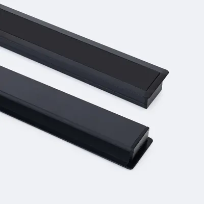 Produktbild von Aluminiumprofil Einbau für LED Streifen bis 25 mm Schwarz 2 m Schwarz transluzent