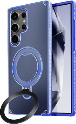 Produktbild von Avizar, MagSafe Hülle für Samsung Galaxy S24 Ultra Stoßfest mit Klappständer, Blau