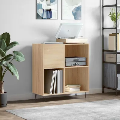 Produktbild von "2026 Promotion" Plattenschrank Sonoma-Eiche 84,5x38x89 cm Holzwerkstoff - CD- & DVD-Regale CC29690
