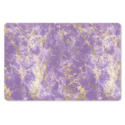 Produktbild von MuchoWow® Schreibtischunterlage Marmor - Lila - Gold - Muster 60x40 cm - XXL Mauspad - Großes Mauspad
