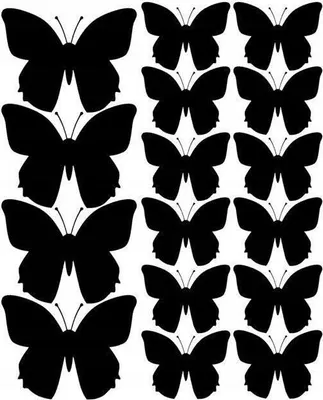 Image de Autocollants muraux papillons, 32 pièces, noir mat
