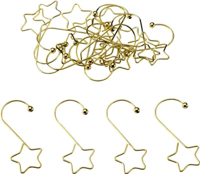 Produktbild von Weihnachtsschmuck Aufhänger - 20 Stück 5 cm Metall gold.