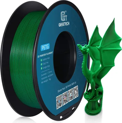 Obrázek produktu pro Filament PETG – 1,75 mm pro 3D tiskárny FDM – cívka 5 kg – délka 343 m – vakuově balené – zelené