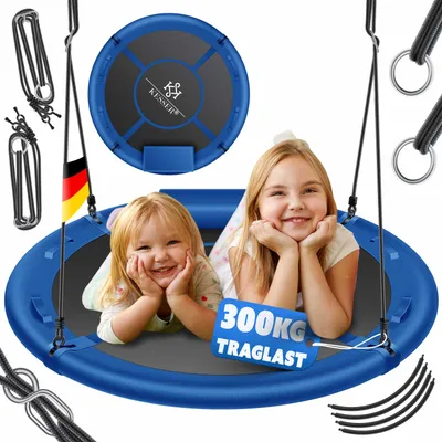 Produktbild von KESSER® Nestschaukel 100cm Tellerschaukel Hängeschaukel Rundschaukel Schaukel verstellbar Garten-Schaukel Kinderschaukel Indoor - Outdoor-Schaukel für Kinder & Erwachsene