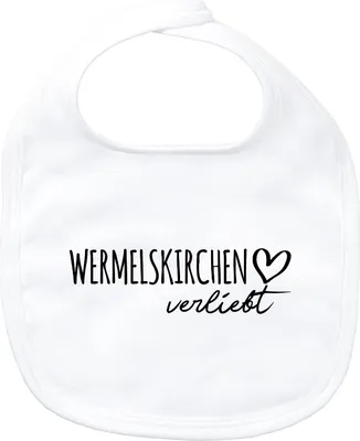 Produktbild von Huuraa Baby Lätzchen Wermelskirchen verliebt White Klettverschluss  Baumwolle Latz Geschenkidee