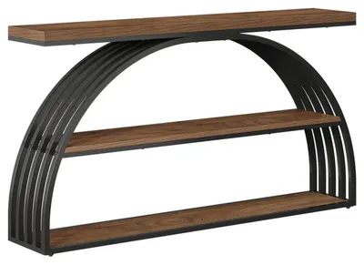 Obrázek produktu pro Konzolový stolek HOGA-QQ0005, 29,4 x 152,4 x 81,4 cm, černo/hnědý