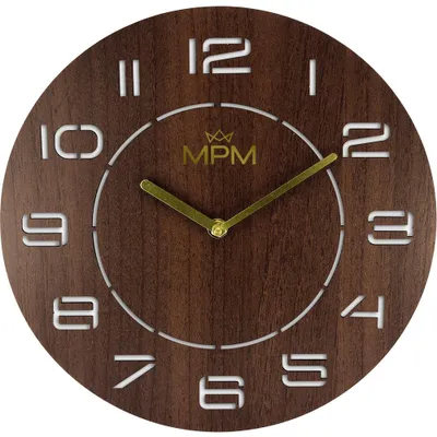 Produktbild von MPM-Quality Nostalgy Wanduhr Holz lautlos Dunkelbraun 30 cm