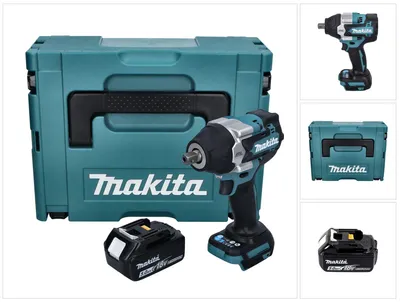 Image de Makita DTW 701 T1J Clé à choc sans fil 18 V 700 Nm 1/2'' XPT Brushless + 1x batterie 5,0 Ah + Makpac - sans chargeur