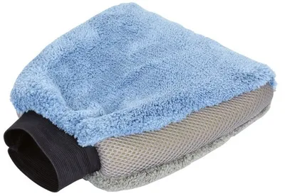 Zdjęcie produktu dla rękawica do prania z mikrofibry 27 x 18 x 4,5 cm niebieska/szara
