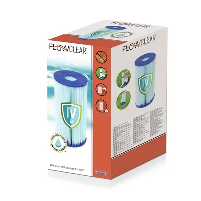 Obrázok produktu pre Bestway 58505, Filtračná kazeta, Modrá, Biela, 9400 l/h, 449 g, 6 kusov, Box